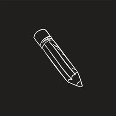 pencil icon illustration with drawing style