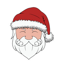 Simple vector illustration of Santa or Santa Claus