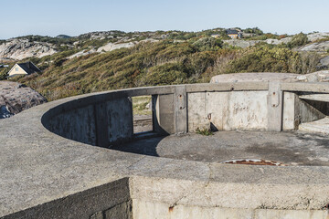 Old Military Structure of Folehavna Fort by the Sea in Sandefjord, Norway