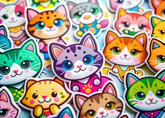 Cute Kitty Stickers for Digital Decoration, Perfect for Blogs and Gifts