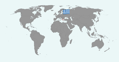 Pin map with Greece flag on world map. Vector illustration. © Ruslan