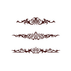 Vintage floral fancy Thai border wedding Nikah invitation card border set background