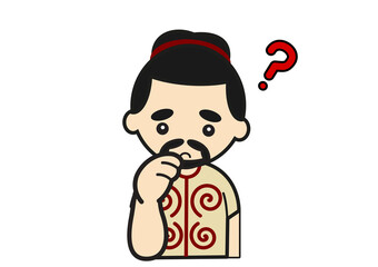 考える縄文人男性