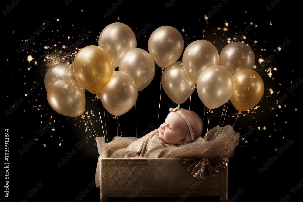 Canvas Prints Balloon baby illuminated comfortable.