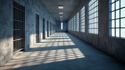 View from Inside an Empty Prison Cell