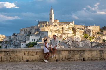 Romantic evening in Matera, Puglia with stunning views of ancient stone dwellings