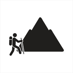 Hiking icon. Walking man icon