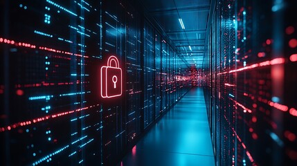 Obraz premium Data Encryption and Privacy Stock Image in HD 8K