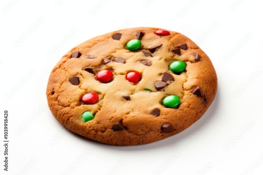 Sticker Christmas cookie food white background.