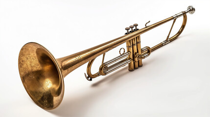 Obraz premium Isolated trumpet on a white background.