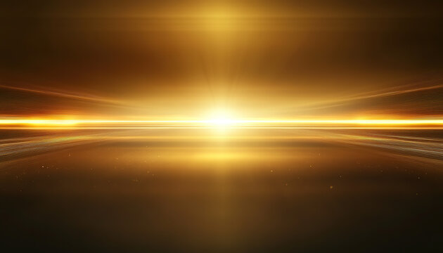Glowing Horizon with Golden Light Rays