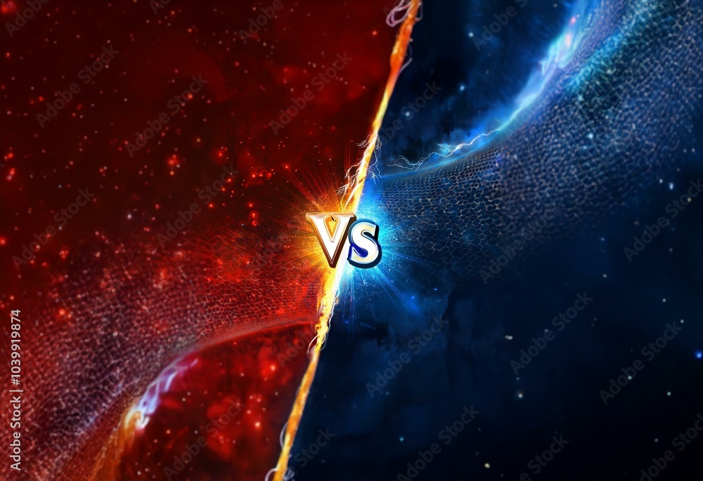 Aufkleber a red and blue abstract background with a glowing 