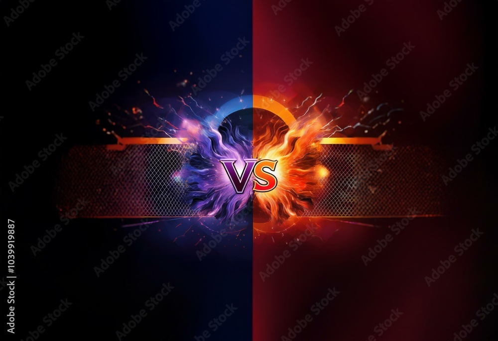 Aufkleber a dark background with a cage in the center and flames on either side of the word 