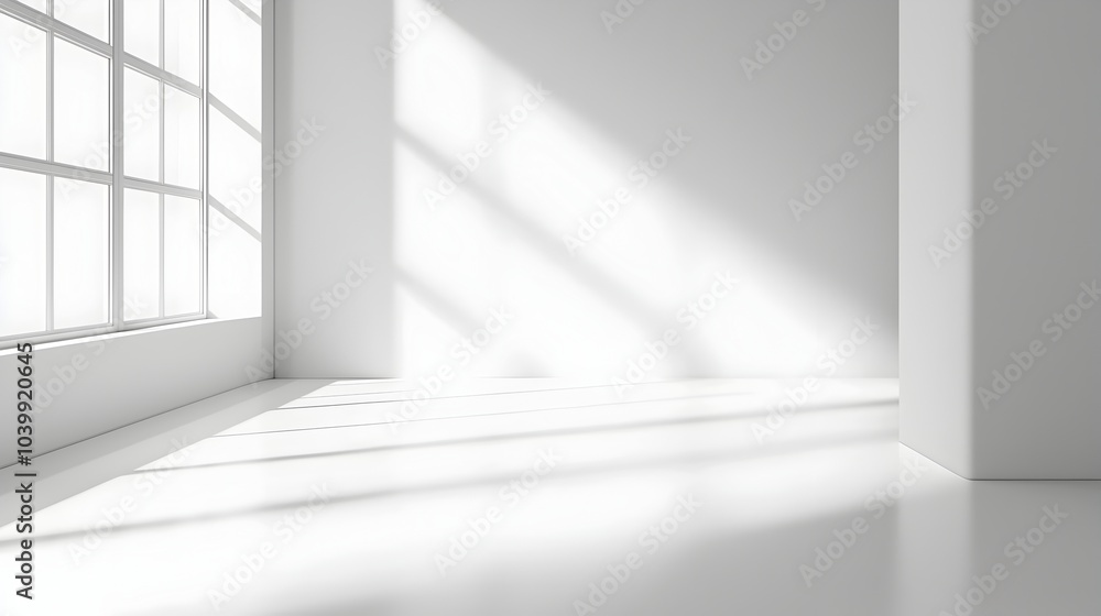 Aufkleber clean white background with soft shadow creating depth and space minimal elegant design