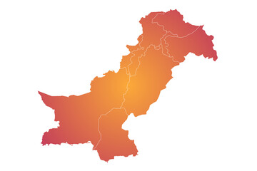 Pakistan administrative map. province map of Pakistan, blank Map, empty map of Pakistan. pak, pk