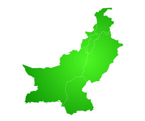 Obraz premium Pakistan administrative map. province map of Pakistan, blank Map, empty map of Pakistan. pak, pk