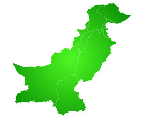 Obraz premium Pakistan administrative map. province map of Pakistan, blank Map, empty map of Pakistan. pak, pk