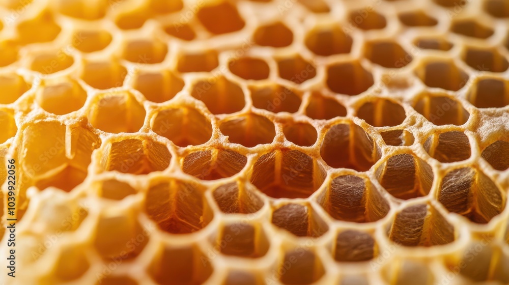 Aufkleber empty honeycomb, showcasing the natural hexagonal pattern and the intricate structure of the beeswax