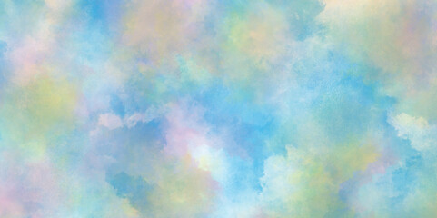 Colorful and bright watercolor background texture with watercolor splashes, Abstract hand drawn watercolor drawing on a paper. abstract Grunge background frame Soft pink, blue,orange,yellow watercolor