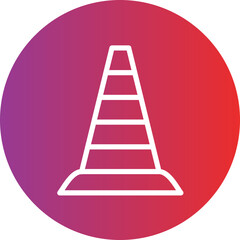 Construction cone vector icon style