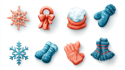 Chistmas and new year icon sets