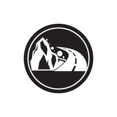 landslide prone road sign. road traffic sign symbol icon logo illustration