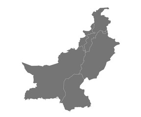 Pakistan administrative map. province map of Pakistan, blank Map, empty map of Pakistan. pak, pk