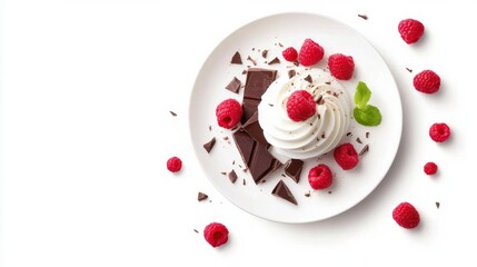 Deconstructed Chocolate Dessert with Raspberries