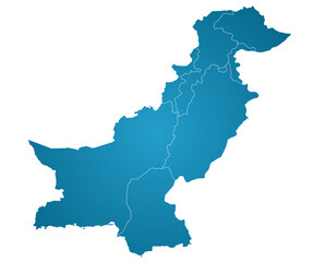 Pakistan administrative map. province map of Pakistan, blank Map, empty map of Pakistan. pak, pk