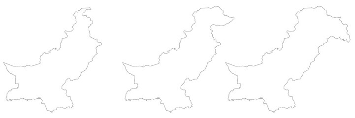 set of different type maps of Pakistan with regions
