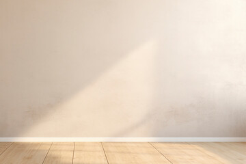 An empty room with wooden floor. (Generative AI)