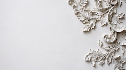 Fototapeta premium Elegant White Decorative Flourish on Clean Background