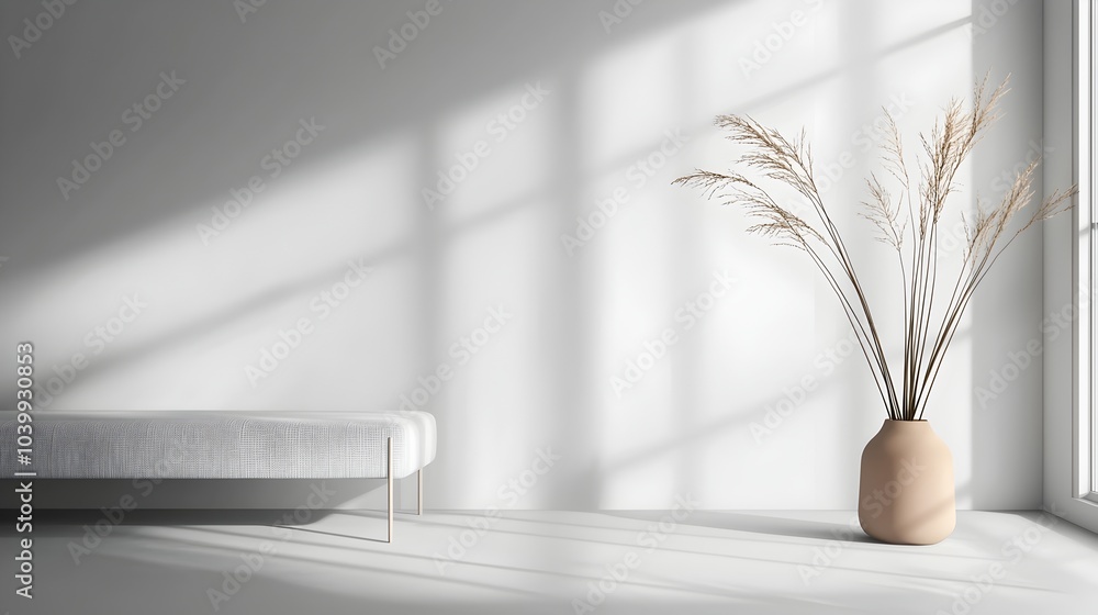 Poster minimalist light grey background with subtle texture and balanced composition