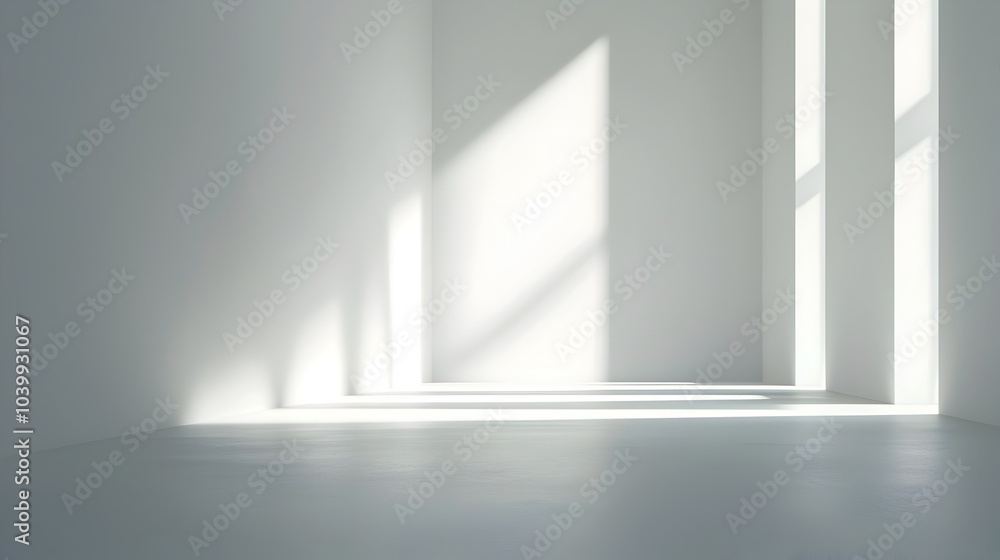 Poster subtle light and shadow effects create depth in minimalist grey background