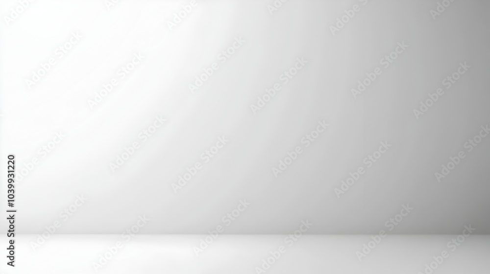 Poster clean and minimalist white background with gradient lighting for product display or copy space