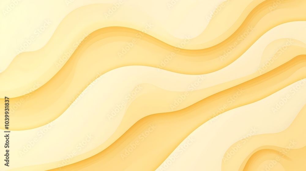Poster minimalist warm yellow background with smooth and soft tones for calming and cheerful design