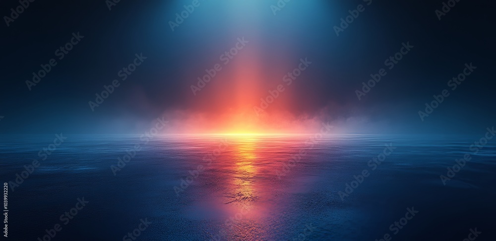 Poster an elegant futuristic light and reflection with a grid line background in 3d.