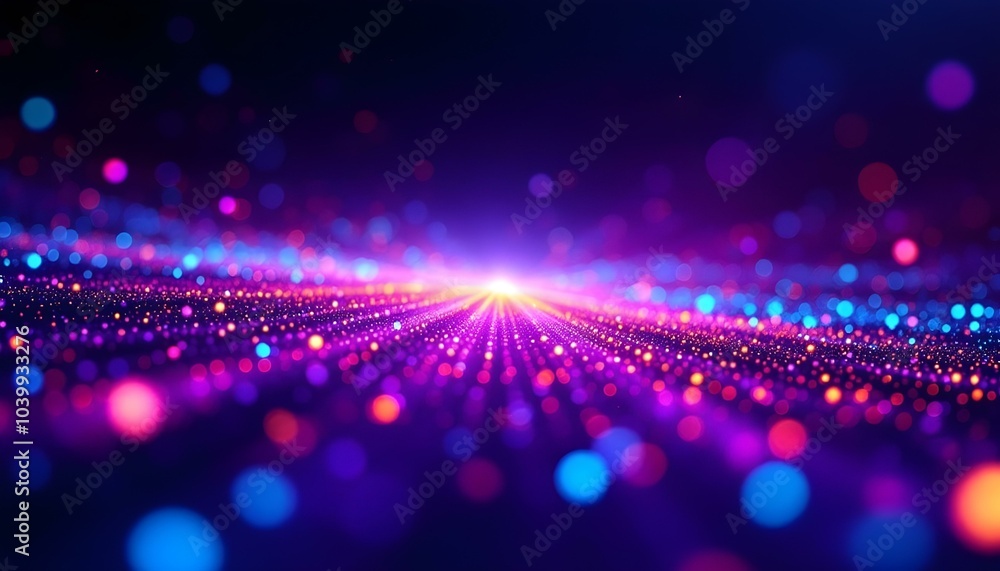 Poster wave of musical sounds. abstract background with interweaving of dots and lines. 3d rendering. music
