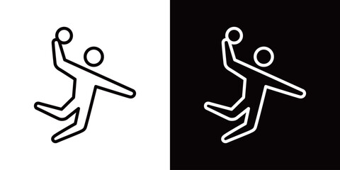 ハンドボールのシンプルなラインアイコン