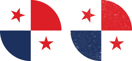 Flag of Panama. An illustration of the Panama round flag. A round flag. Flag icon.