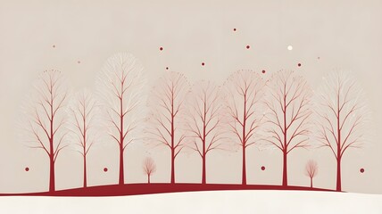 landscape with trees and snow