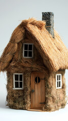 Straw house on a white background