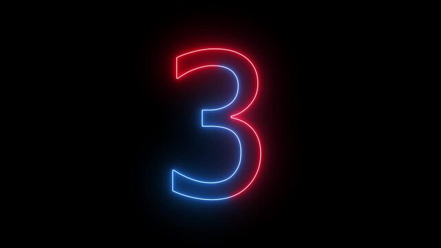 isolated 3 text icon animation on background.