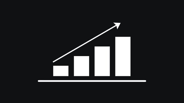 animated graphic chart of fast growing businesses in the market with Alpha background. There are 6 color choices. Alpha channel only on 4K