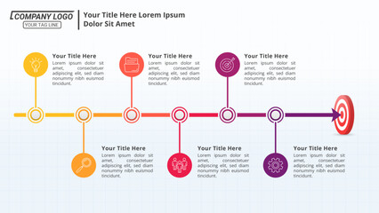 Six Steps to Achieving Goals Infographic with Editable Text on a 16:9 Ratio for Business Presentation, Poster, Banner and Booklet. © Hazim Alfian