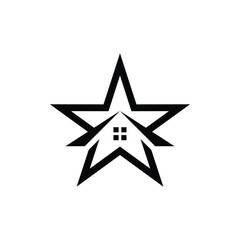 Star home roof property logo icon vector concept