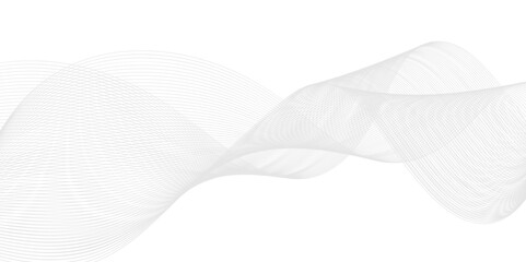 Undulate Grey Wave Swirl, frequency sound wave, twisted curve lines with blend effect. Technology, data science, geometric border
