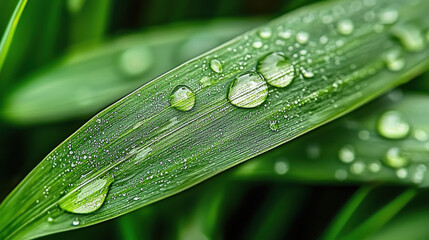 Naklejka premium Beautiful large drop morning dew in nature