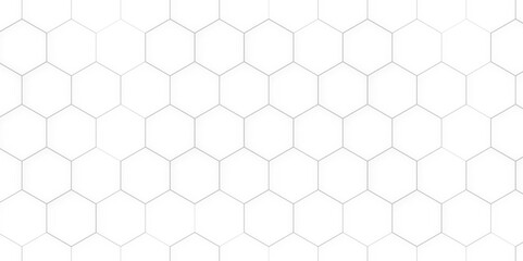 Hexagon seamless pattern. Honeycomb shape geometric background. Black grid abstract ornament.