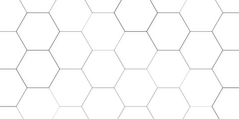 Hexagon seamless pattern. Honeycomb shape geometric background. Black grid abstract ornament.